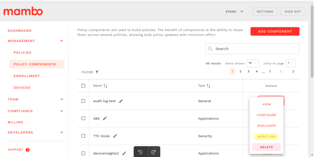 configure application type policy