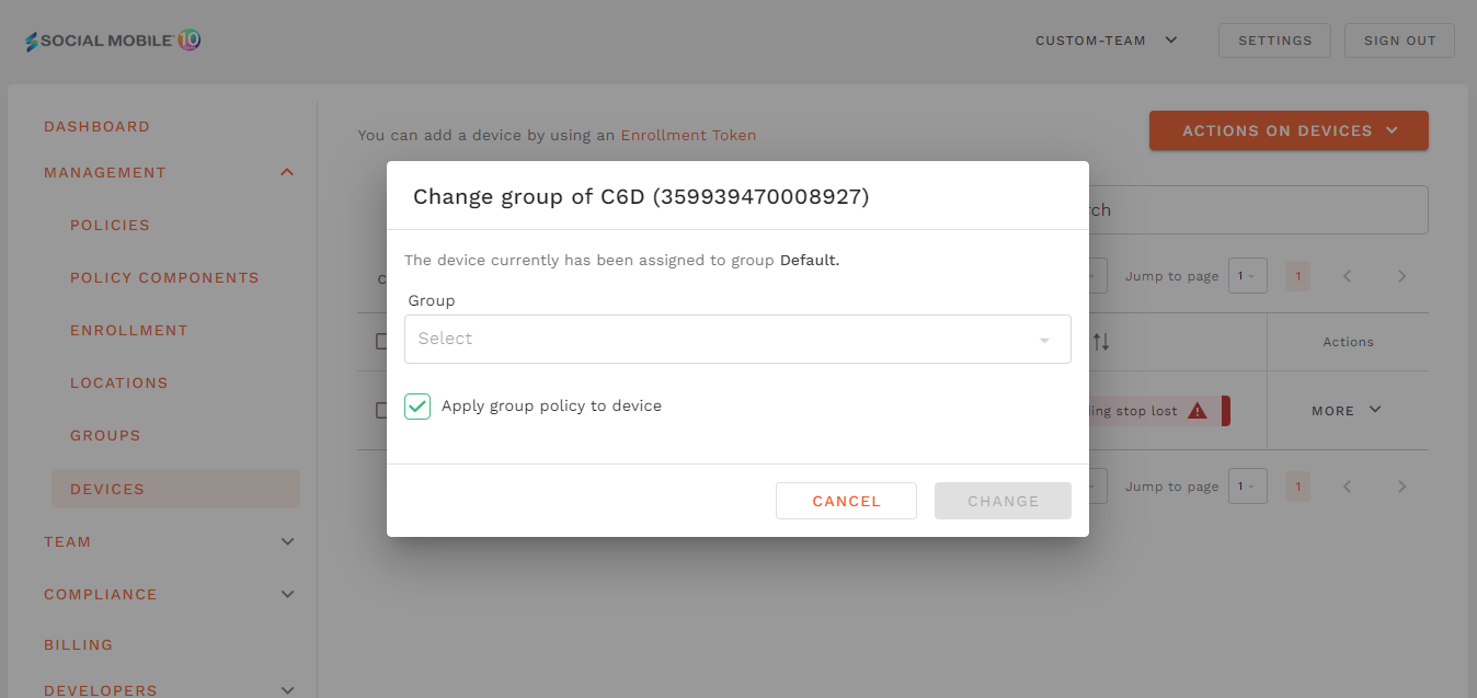 change group dialog