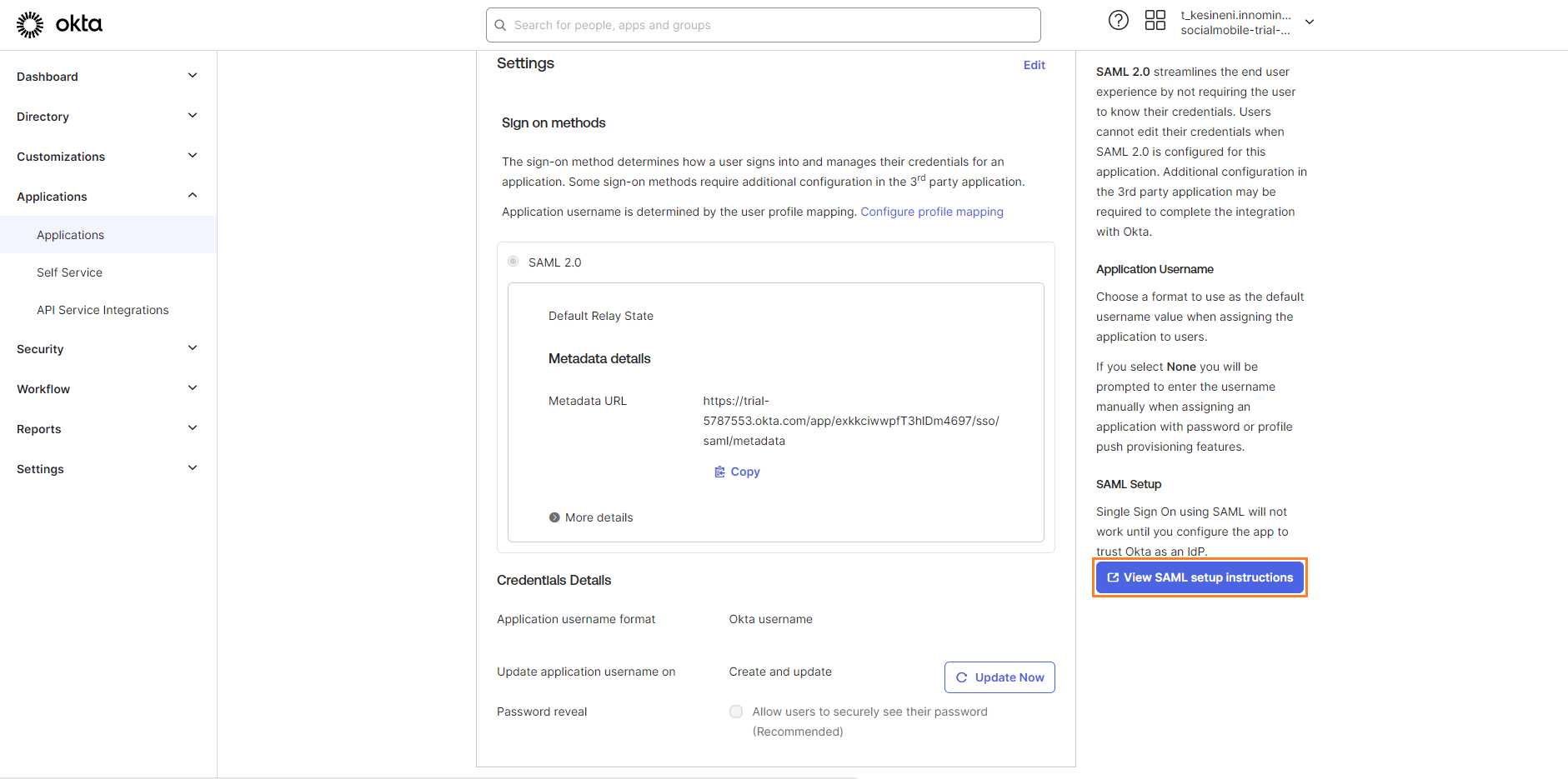 View SAML Setup Instructions